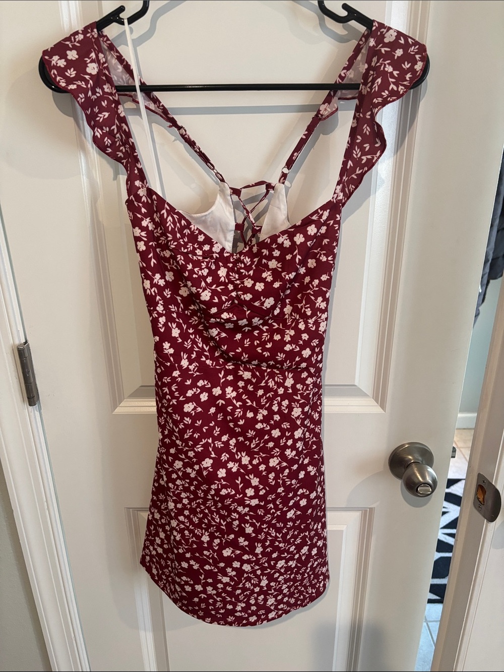 Princess Polly Burgundy Floral Mini Dress